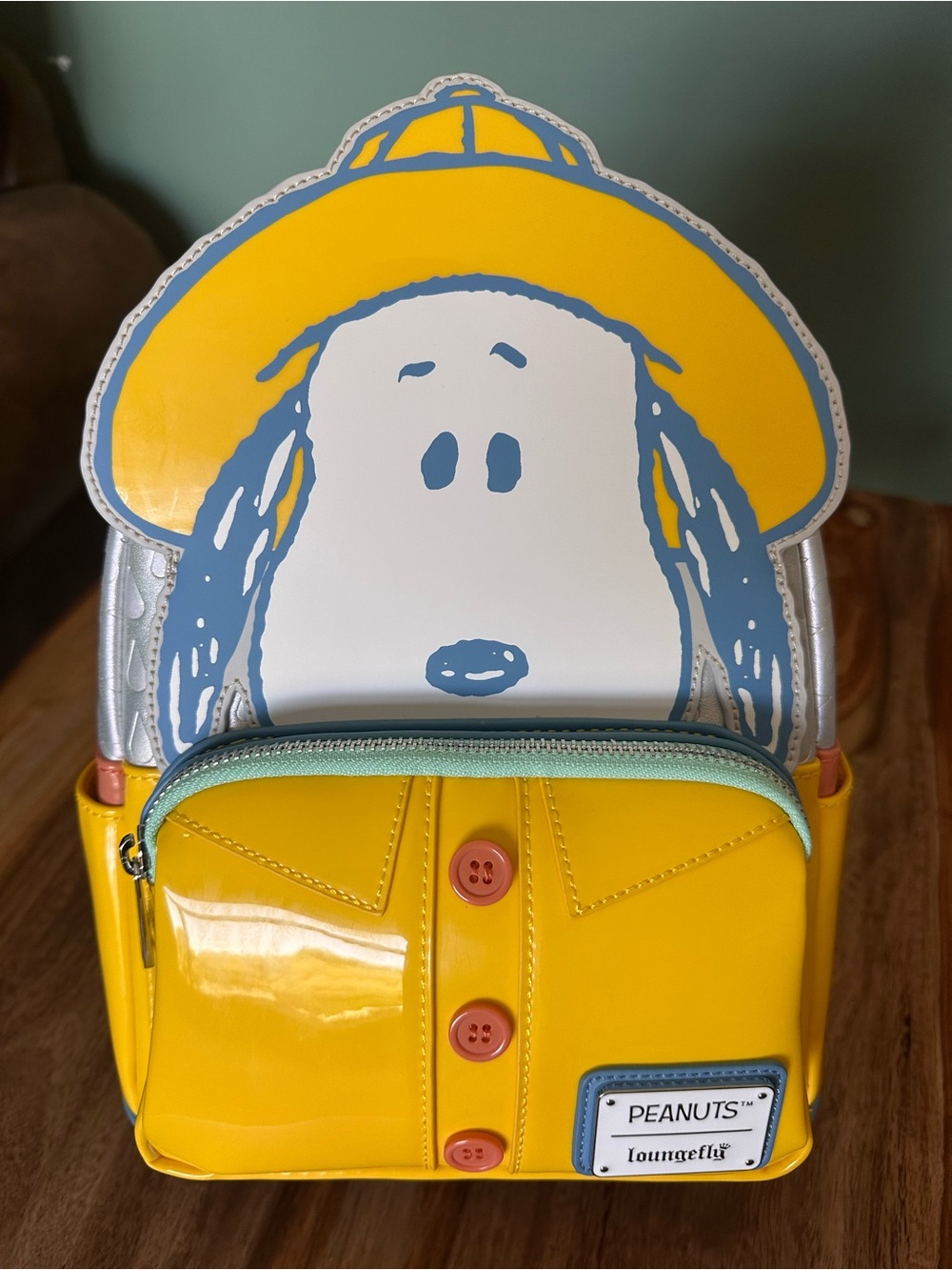 Loungefly Peanuts SNOOPY Yellow raincoat 75th Anniversary Mini Backpack NWT